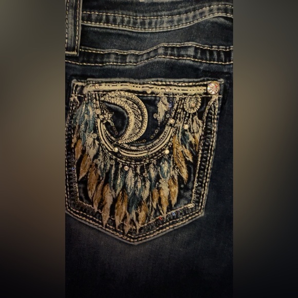 Miss Me Western Style Mid Rise Boot Cut Womens Jeans Size 32 Length 34 - Picture 8 of 9